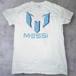 Messi Collection Mens White Graphic T-Shirt Size M Short Sleeve 44MMN003UR